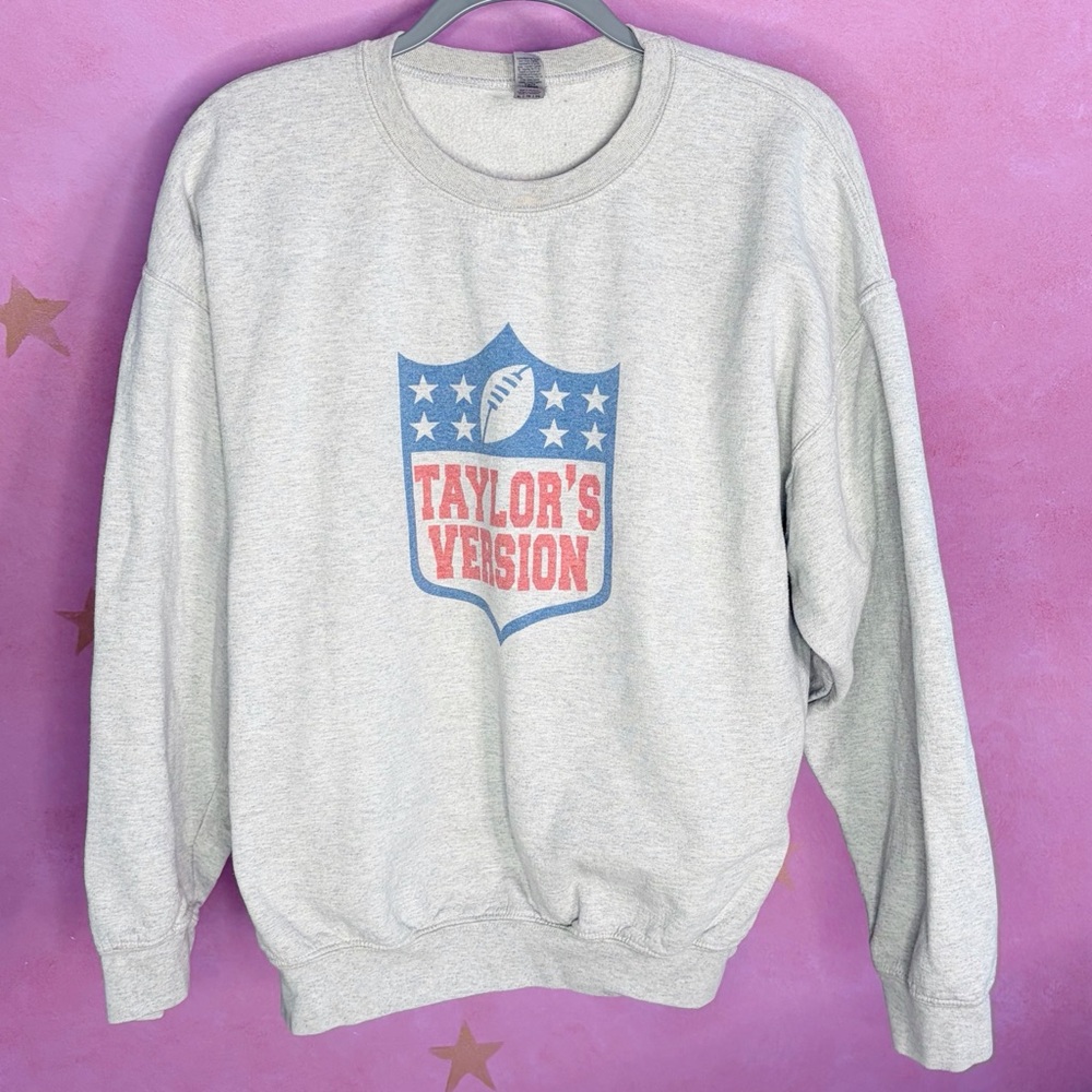 Taylor’s Version NFL Sweatshirt, Light Gray Size XL Crewneck Sweatshirt